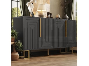 Buffet 2 porte(s)  0 tiroir(s) <strong>CRAVDOM</strong> <strong></strong> - 152 cm coloris noir 