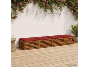 Lot de 4 coussins de siège, coussins d'assise soest 100 % polyester rouge cf60495