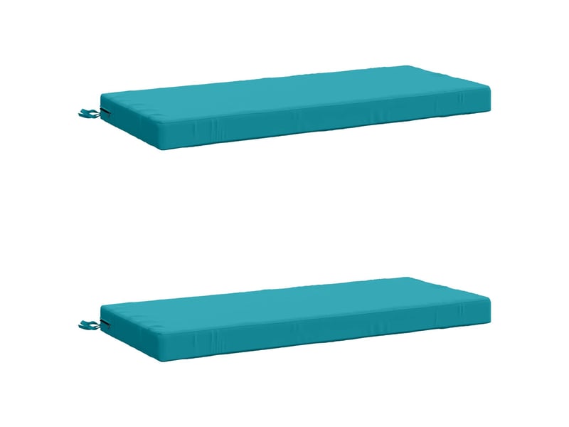 Lot de 2 coussins de banc, coussins d'assise soest 100 % polyester turquoise cf56847 - Conforama A