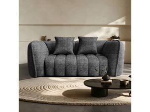 Canapé droit fixe <strong>LEXZURN</strong> <strong></strong> 2 + 1 places Velours noir