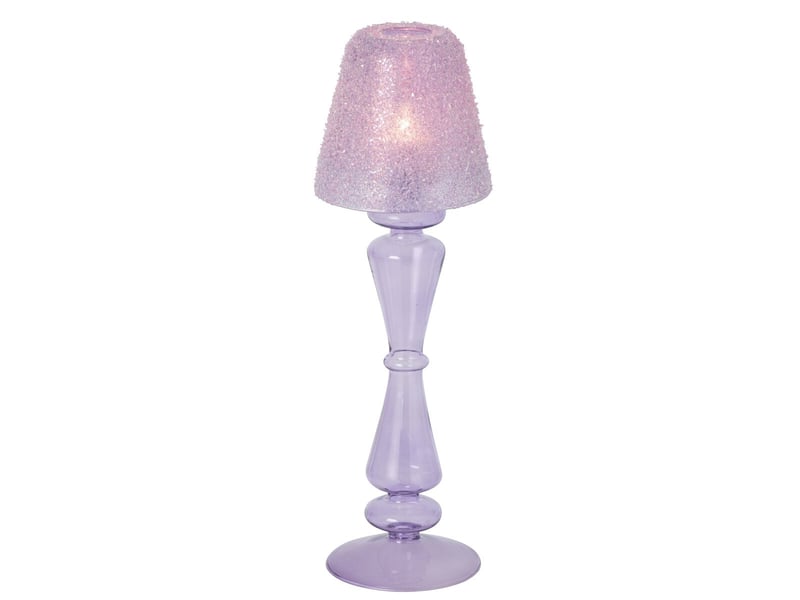  Photophore lampe en verre silje 31cm lilas  - Conforama B