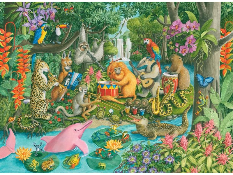  Puzzle 100 p xxl - l'orchestre des animaux 4005556133673 - Conforama B