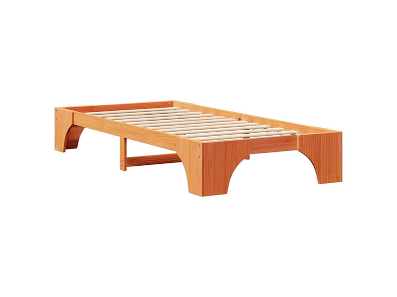 Lit simple- lit adulte - cadre de lit brun 100 x 200 cm pin massif - Conforama C
