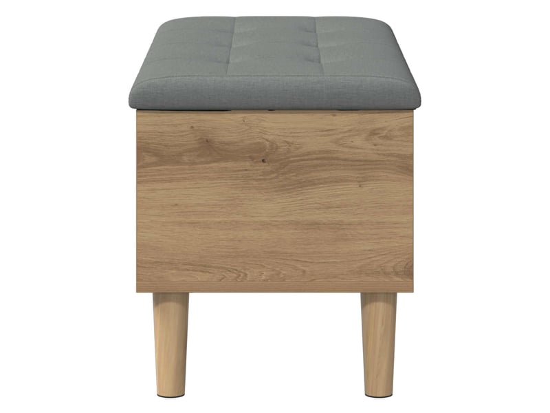 Banc chambre, banc de rangement avec coussin chêne artisanal 82x42x46 cm  - Conforama E
