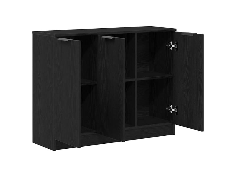  Buffet - bahut - meuble de rangement chêne noir 90,5 x 30 x 70 cm bois d'ingénierie  - Conforama E