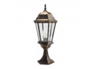 Lanterne de muret extérieur fabrilamp regulus noir et or, 1 x e27, ip44, 56 x 23 x 23 cm