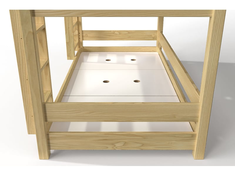  Lit superposé 3 places 80x190 en bois massif abc, miel TRI380-M - Conforama C