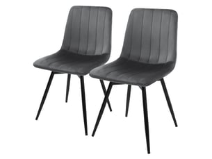 Ml-design chaise de salle à manger en velours, lot de 2, pivotante 360 degrés, avec dossier, pieds en métal, design moderne mid-century, patins réglables, pour cuisine salon, 120 kg, anthracite