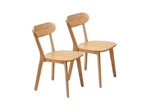 Chaise de salle à manger à dossier incurvé et patins réglables en bois coloris naturel
