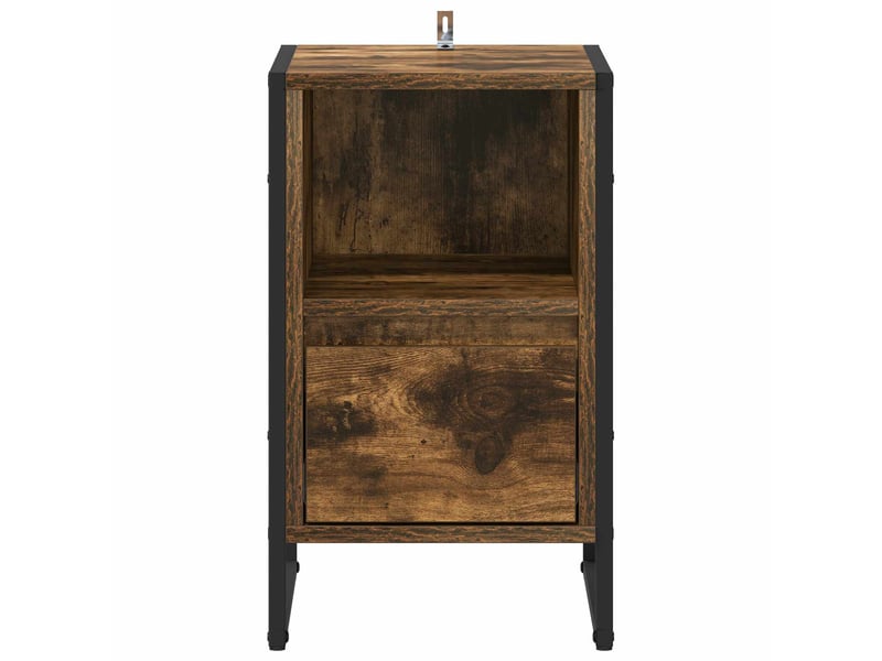  Table de chevet - cabinet de chevet - table de nuit chêne fumé 39,5 x 30 x 50 cm bois d'ingénierie  - Conforama E