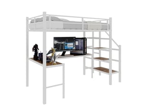 Lit mezzanine 90x190 cm coloris blanc