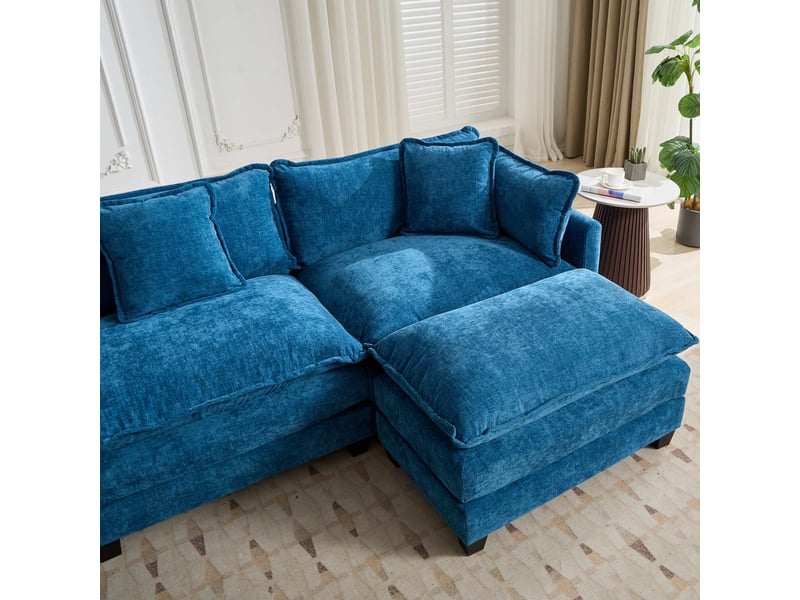 Cloud sofa ottoman uniquement, canapé sectionnel moderne, pour salon, chambre à coucher et appartement, coussin de siège rembourré double couche DE501DBL - Conforama C