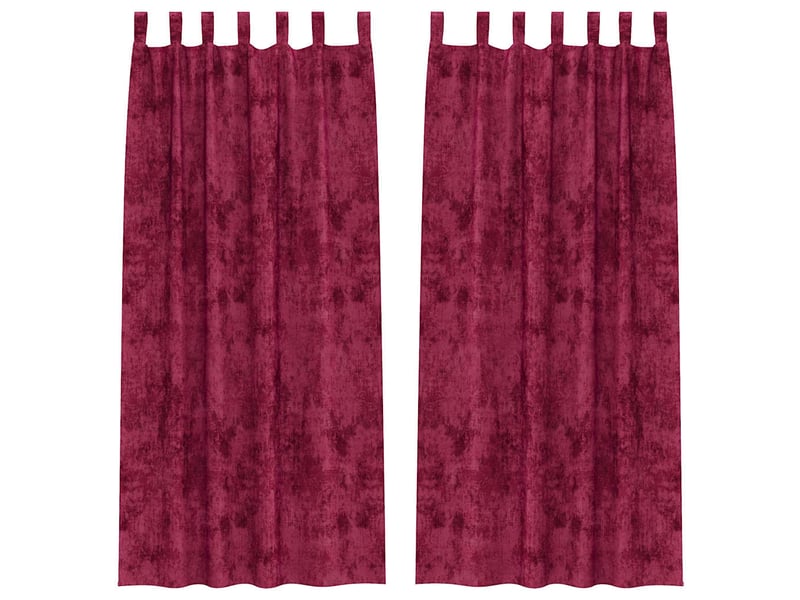 Lot de 2 rideaux en velours, rideaux de fenêtre rouge bordeaux 245 x 140 cm velours cf44249  - Conforama A