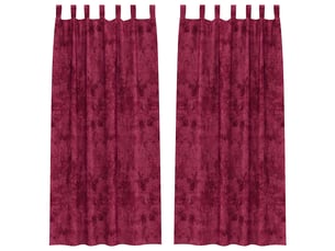 Lot de 2 rideaux en velours, rideaux de fenêtre rouge bordeaux 245 x 140 cm velours cf44249