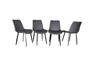 Lot de 4 chaises de salle à manger,avec pieds en acier,similicuir,gris