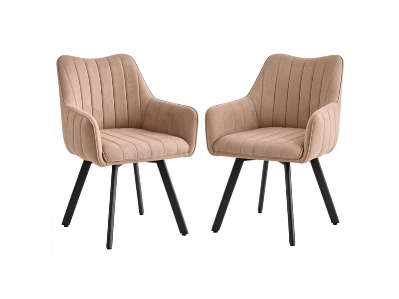 Chaise de salle à manger - chaises pivotantes modernes, kaki, lot de 2 chaises rembourrées pivotantes à 360 degrés - Conforama A