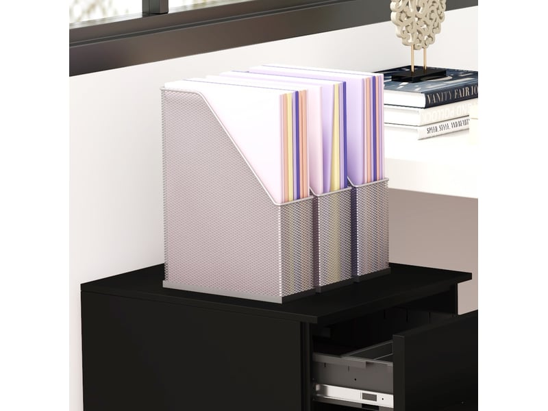  Caisson de bureau verrouillable 37 x 43,5 x 60 cm – noir – 3 tiroirs sur roulettes en acier avec frein  - Conforama D