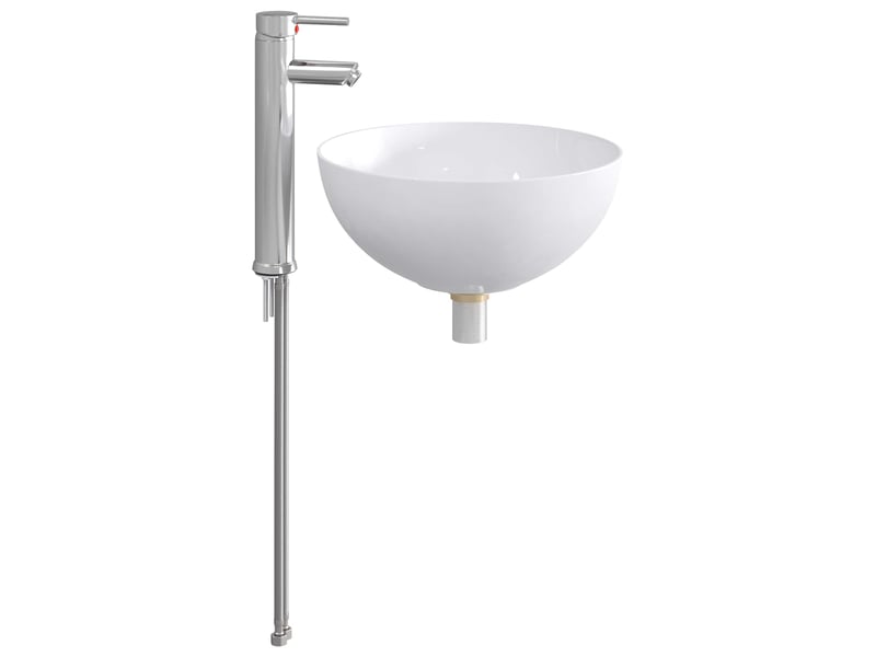  Lavabo de salle de bain avec robinet et drain chrome shl6151  - Conforama A