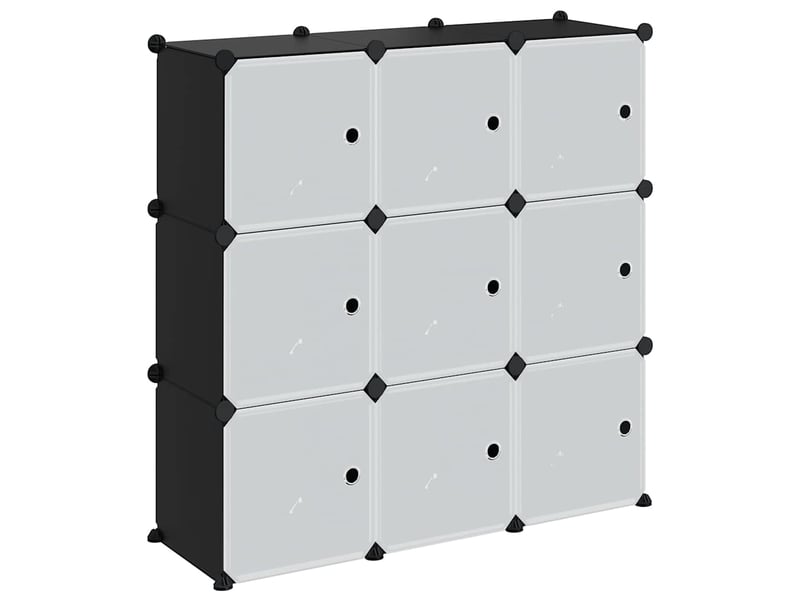 Cubes de rangement 9 pcs avec portes noir pp shl7576 - Conforama A