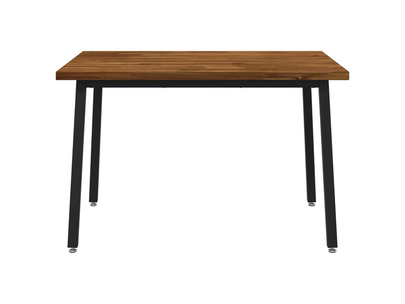 Table à manger moderne 120x70x75 cm bois d'acacia massif naturel et noir shl91394  - Conforama D