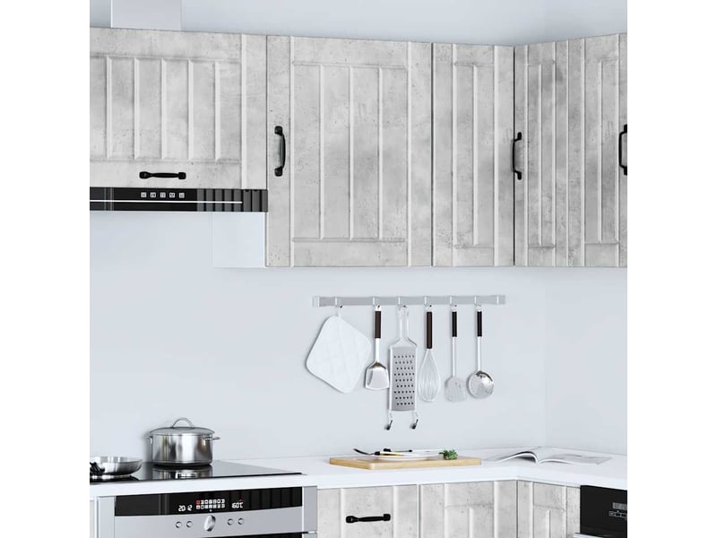 Meuble de rangement, armoire murale de cuisine lucca gris béton bois ingénierie shl9516 - Conforama C