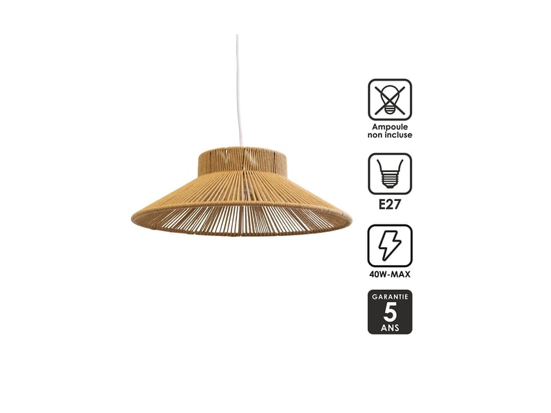  Suspension nonga corde naturelle ø38 cm 62920 - Conforama D