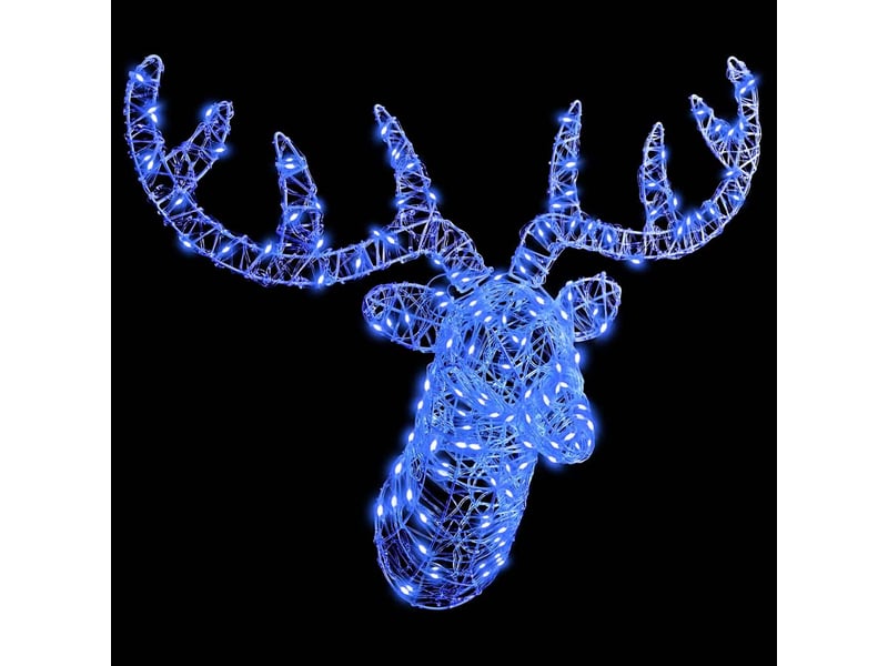 Tête de renne, éclairage de noël 140 led bleu 68 x 36,5 x 62,5 cm acrylique cf62100 - Conforama D