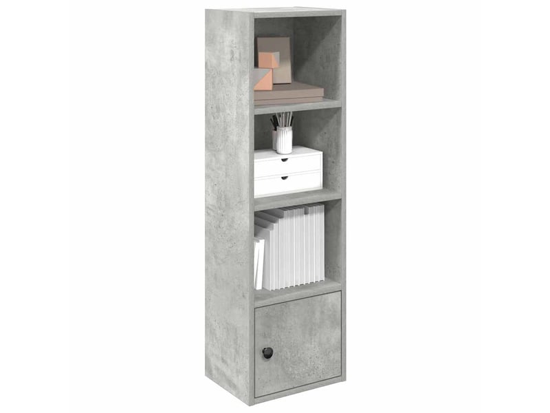  Bibliothèque, meuble de rangement salon gris béton 31x24x102 cm bois d'ingénierie  - Conforama B