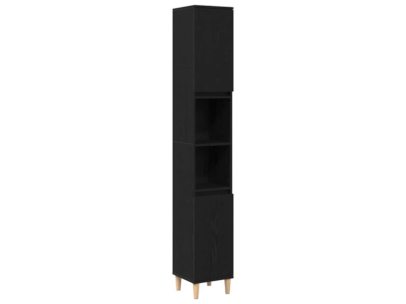  Ensemble de mobilier de salle de bain 3 pièces chêne noir cf64452  - Conforama E