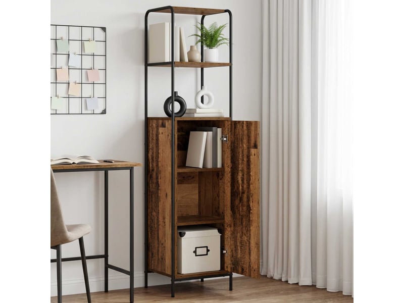 Haut armoire, armoire de rangement bois ancien 40x33x161 cm bois d'ingénierie shl116 - Conforama B
