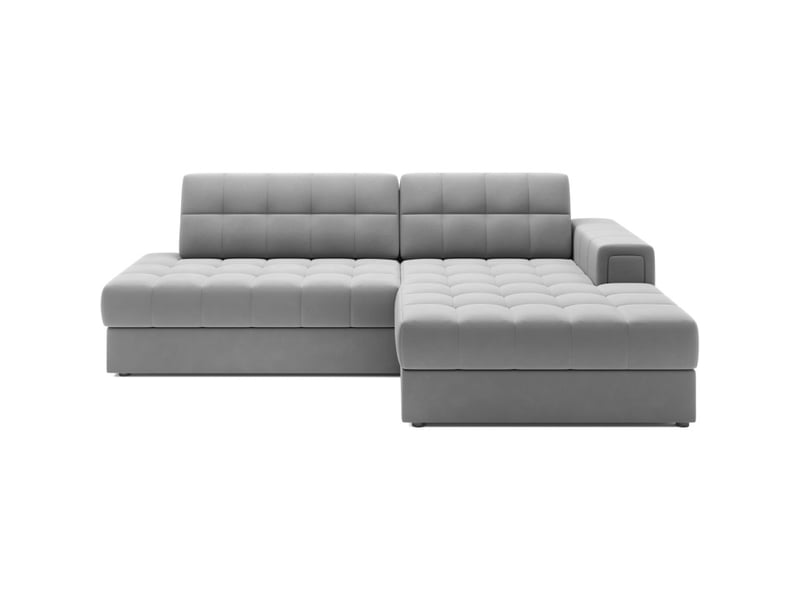  Canapé d'angle convertible cubito gris 240 cm avec coffre et couchage  - Conforama A