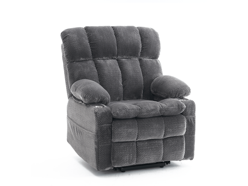  Fauteuil relax électrique,2 moteurs avec aide au relevage,gris  - Conforama A