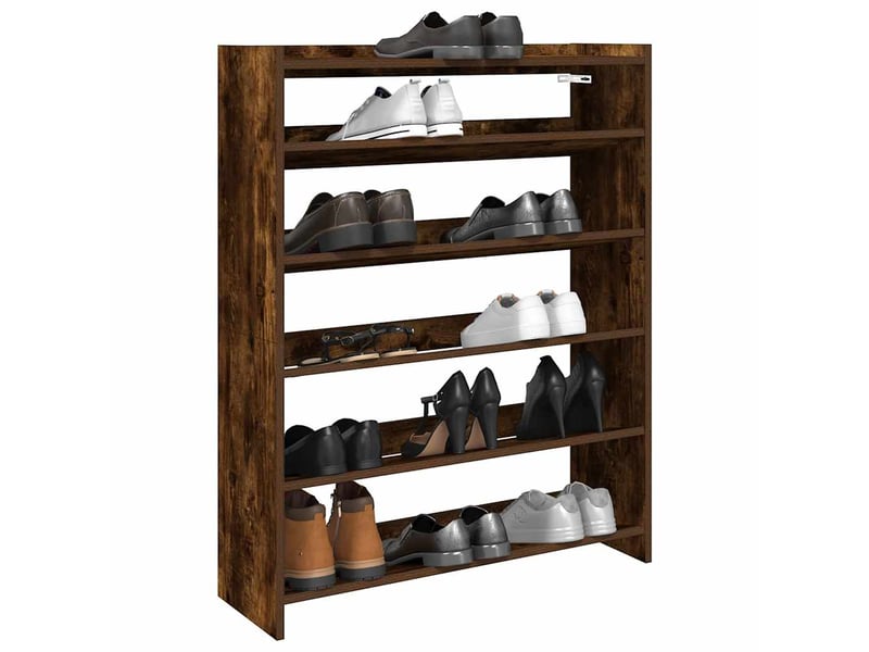  Meuble à chaussures, étagère à chaussures chêne fumé 80x25x100 cm bois d'ingénierie  - Conforama B