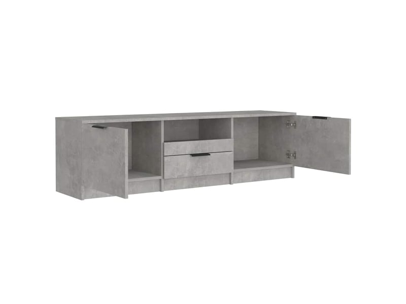  Meuble tv - banc tv - meuble de rangement gris béton 140x35x40 cm bois d'ingénierie  - Conforama E