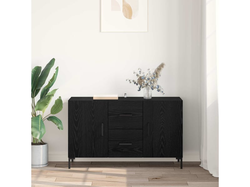  Buffet - bahut - meuble de rangement chêne noir 100 x 36 x 60 cm bois d'ingénierie  - Conforama D