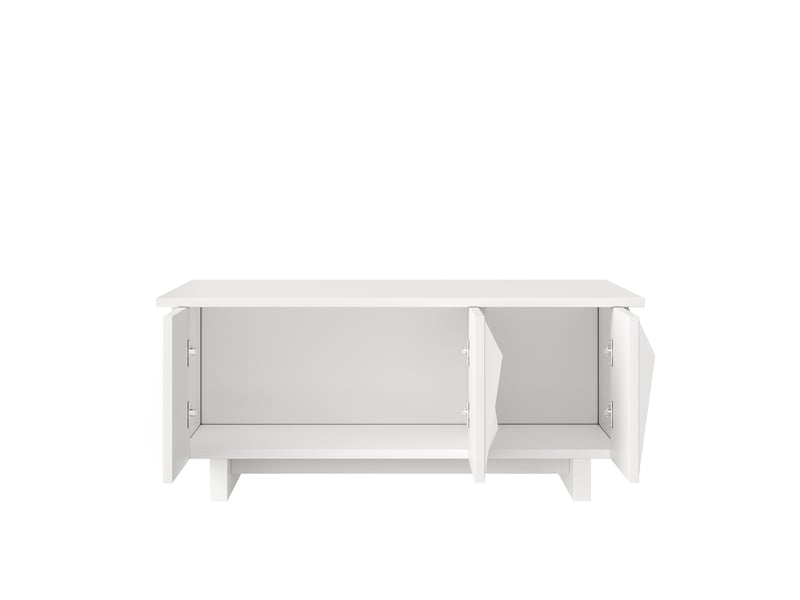  Table basse avec rangement 95x67x39,5 cm en panneaux de particules couleur blanc  - Conforama R