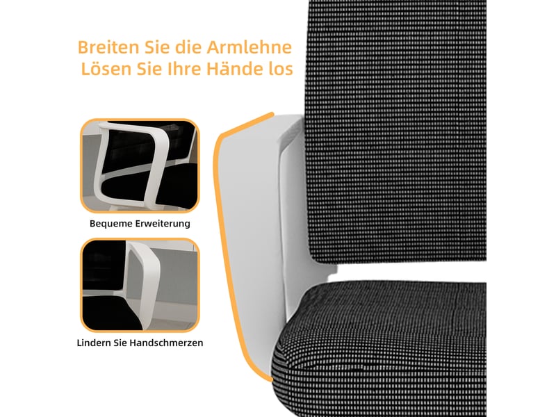 Chaise avec accoudoirs et dossier en maille noir et blanc sur pied luge IKSETERA TRADING LTD - Conforama D