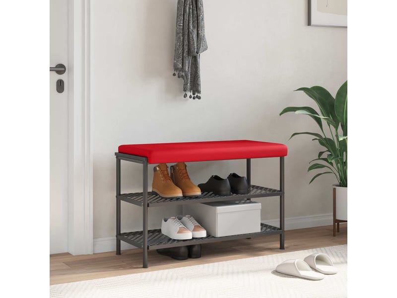 Coussin de banc, coussin d'assise, coussin de canapé simili cuir rouge profondeur 35 cm cf52933 - Conforama B