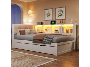 Lit banquette 90x200 cm Morn Vibe coloris blanc