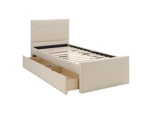 Lit simple 90x190 cm <strong></strong>  <strong>3357</strong> coloris beige