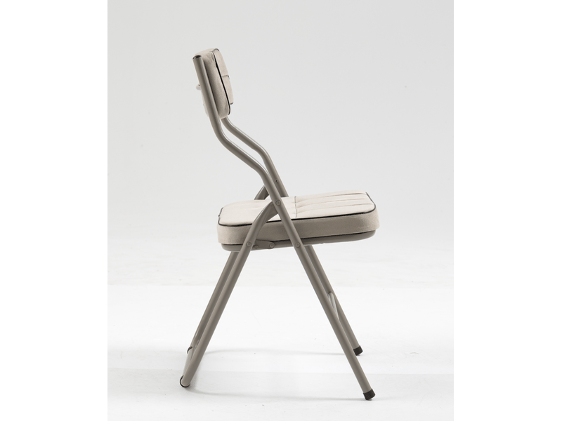  Lot de 2 chaises pliantes 47x46x80 cm, assise rembourrée, dossier inclinable 110°, kaki, métal  - Conforama D