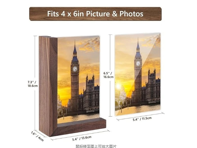  Lot de 2 cadres photo en forme de l – 18,6x13,6 cm  - Conforama D