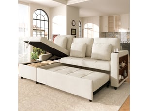 Deplimousse convertible 3 places <strong>STILVORA</strong> <strong></strong> beige clair