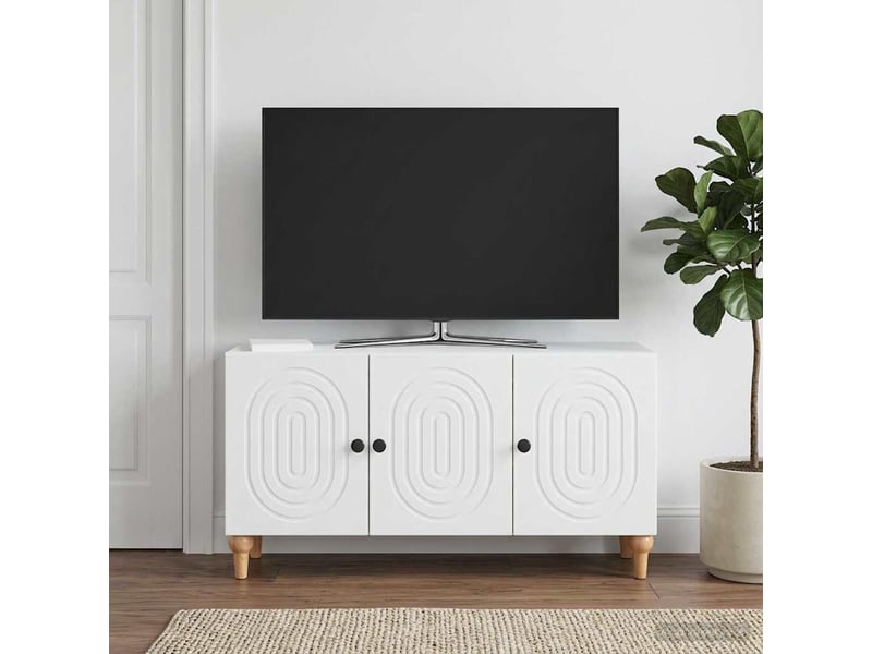  Meuble tv - banc tv - meuble de rangement blanc 99 x 34,5 x 50 cm bois d'ingénierie  - Conforama B