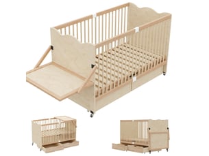 Lit bébé 70x140 cm <strong>PEXCHO</strong> <strong></strong> coloris naturel