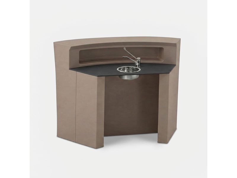 Comptoir de bar professionnel avec évier intégré hangar anthracite - beige - Conforama A