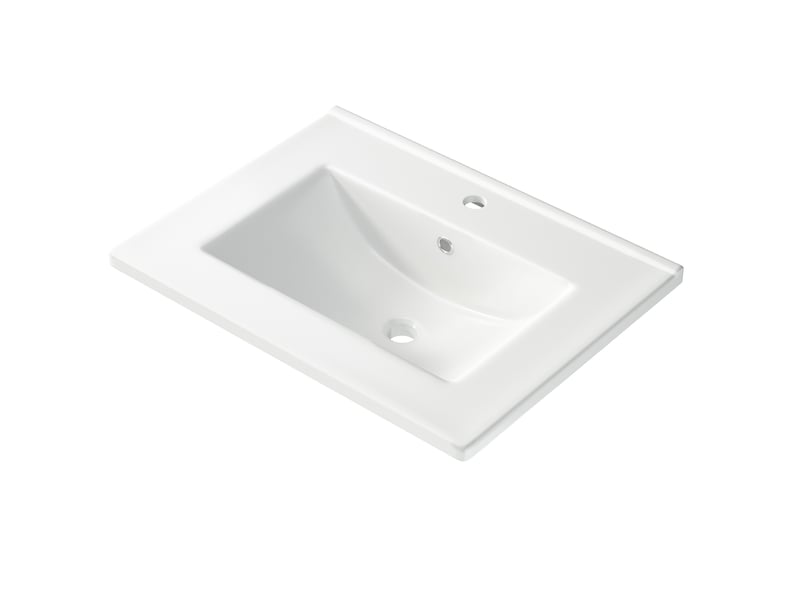  Meuble sous vasque 62x47x90 cm 1 porte 3 tiroirs mdf noir  - Conforama D