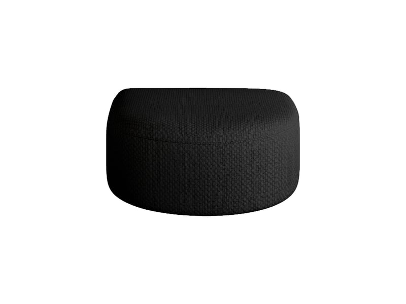 Pouf noir pour salon grand pouf confortable en tissu chenille doux 87x84x38cm - Conforama R
