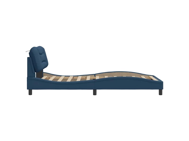  Lit simple- lit adulte -  cadre de lit sans matelas hvar bleu 100x200 cm tissu  - Conforama D