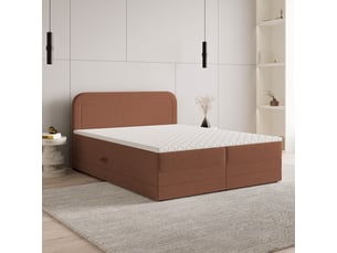 Lit avec rangement 140x200 cm <strong>MASSENO</strong>  <strong></strong> coloris orange